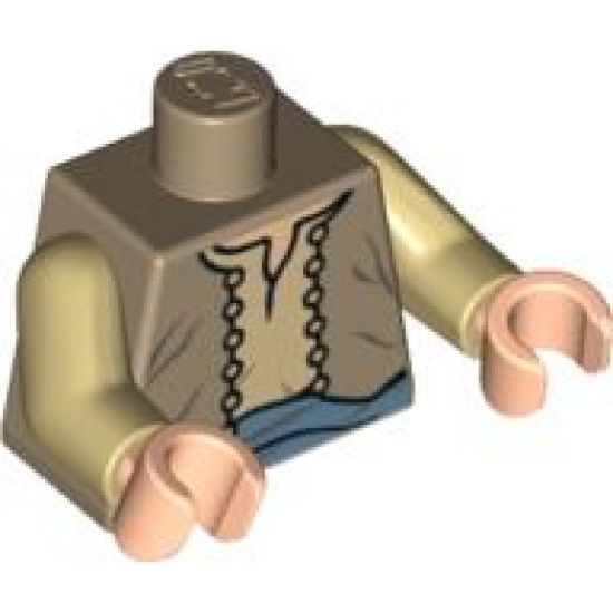 Torso Merchant Vest with Gold Buttons over Tan Shirt Pattern / Tan Arms / Light Nougat Hands