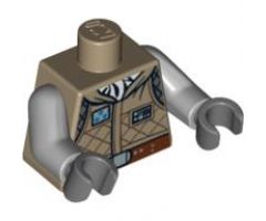 Torso SW Hoth Rebel Jacket with White Scarf and Reddish Brown Belt Pattern / Light Bluish Gray Arms / Dark Bluish Gray Hands