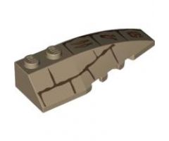 Wedge 6 x 2 Right with Bricks and Hieroglyphs Pattern