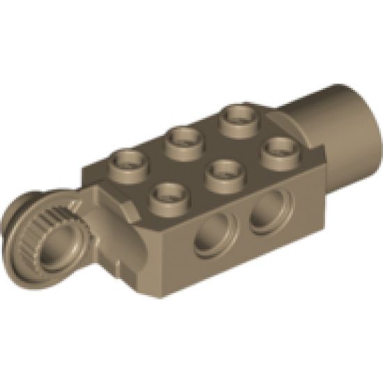 Technic, Brick Modified 2 x 3 with Pin Holes, Rotation Joint Ball Half (Vertical Side), Rotation Joint Socket