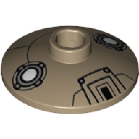 Dish 2 x 2 Inverted (Radar) with Machinery Pattern (Dalek Head)