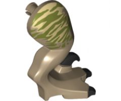 Animal, Body Part Dinosaur Leg Large (Rear) Raptor Right with Pin, Black Claws and Tan Stripes over Olive Green Pattern