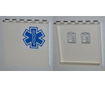 Panel 1 x 6 x 5 with Medical Charts on Inside and EMT Star of Life on Outside Pattern (Stickers) - Set 4429
