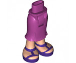 Mini Doll, Legs with Hips and Skirt Long, Light Nougat Legs and Dark Purple Sandals Pattern