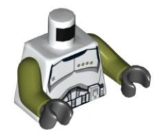Torso SW Armor Clone Trooper Sergeant Black Belt and Four Olive Green Stars Pattern / Olive Green Arms / Black Hands