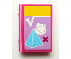 Minifigure, Utensil Book 2 x 3 with Math Textbook with Geometric Figures Pattern (Sticker) - Set 41005