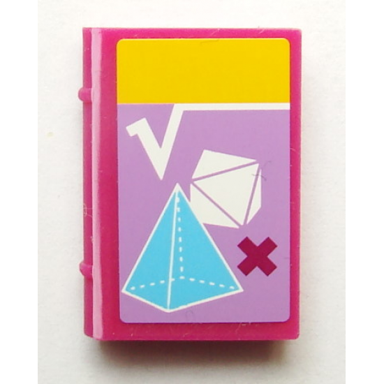 Minifigure, Utensil Book 2 x 3 with Math Textbook with Geometric Figures Pattern (Sticker) - Set 41005