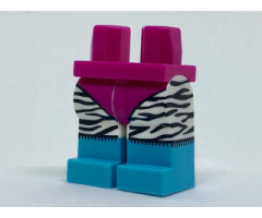 Hips and White Legs with Magenta Leotard, Back Zebra Stripes and Medium Azure Boots Pattern