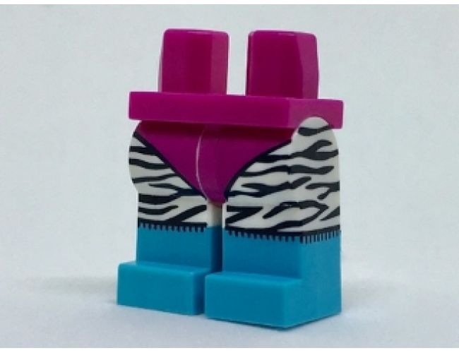 Hips and White Legs with Magenta Leotard, Back Zebra Stripes and Medium Azure Boots Pattern