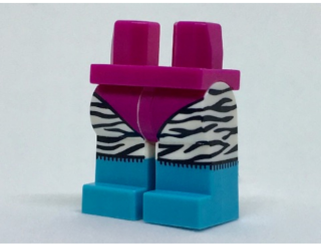 Hips and White Legs with Magenta Leotard, Back Zebra Stripes and Medium Azure Boots Pattern