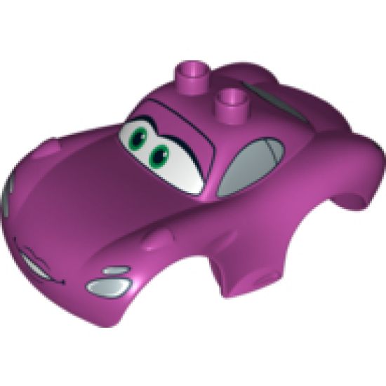 Duplo, Vehicle Car Body 2 Top Studs Sports Coupe Wide with Cars Holley Shiftwell Pattern