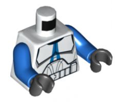 Torso SW Armor Clone Trooper with Blue 501st Legion Markings Pattern (Clone Wars) / Blue Arms / Black Hands