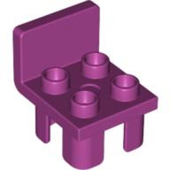 Duplo, Furniture Chair with 4 Studs and Squared Back