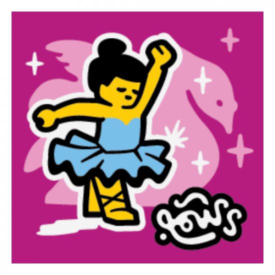 Tile 2 x 2 with BeatBit Album Cover - Ballerina and Swan Pattern