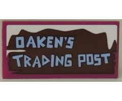 Tile 2 x 4 with 'OAKEN'S TRADING POST' Pattern (Sticker) - Set 41066