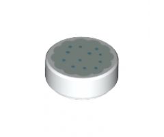 Tile, Round 1 x 1 with Cookie Light Aqua Frosting Pattern