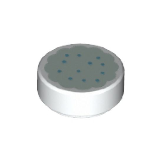 Tile, Round 1 x 1 with Cookie Light Aqua Frosting Pattern