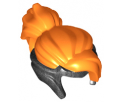 Minifigure, Hair Combo, Tiara with Orange Bangs, Top and Ponytail Pattern