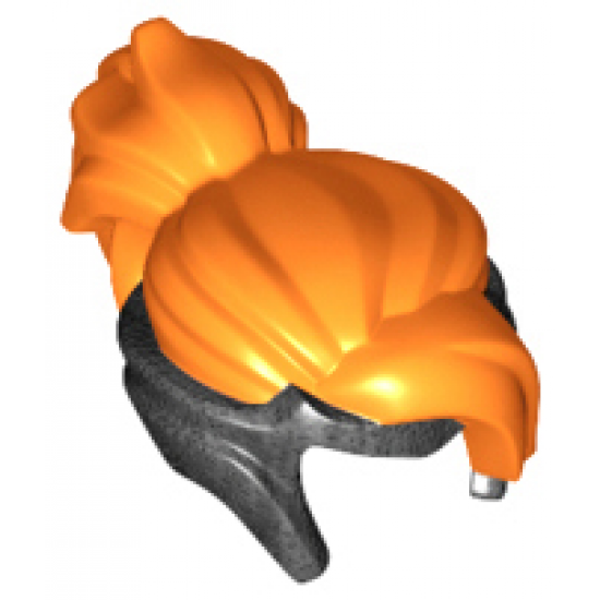 Minifigure, Hair Combo, Tiara with Orange Bangs, Top and Ponytail Pattern