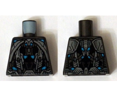 Torso Armor Robot with Blue and Light Bluish Gray Pattern