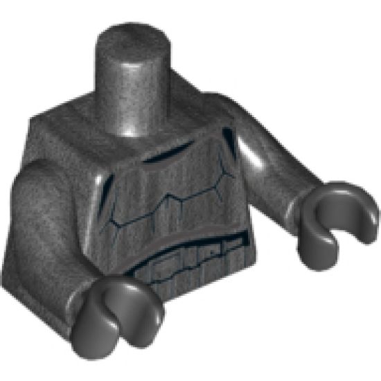 Torso SW Armor Stormtrooper, Detailed Armor Pattern without Shoulder Belts (Shadow Stormtrooper) / Pearl Dark Gray Arms / Black Hands