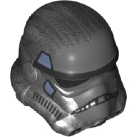 Minifigure, Headgear Helmet SW Stormtrooper, 2 Chin Holes, Dark Bluish Gray and Sand Blue Pattern (Shadow Stormtrooper)