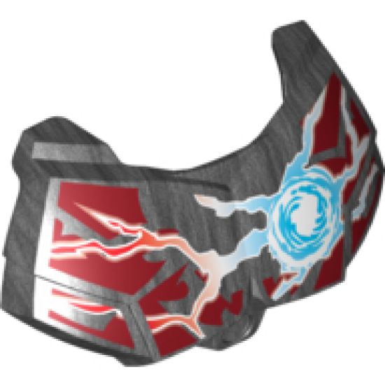 Large Figure Part Chest Armor Small with Chi and Dark Red (Wolf) Pattern