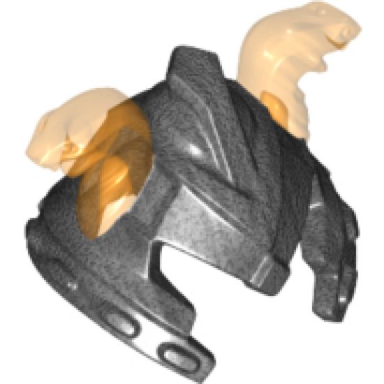 Minifigure, Headgear Helmet Ninjago with Cheek Protection and 2 Trans-Orange Snakes Pattern