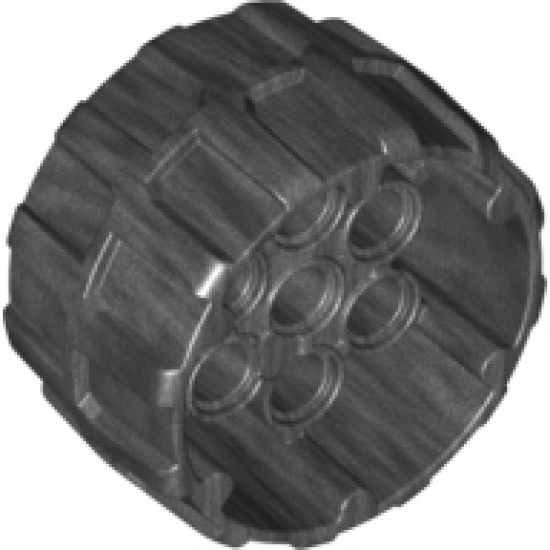 Wheel Hard Plastic, Treaded with 7 Pin Holes (37mm D. x 22mm)
