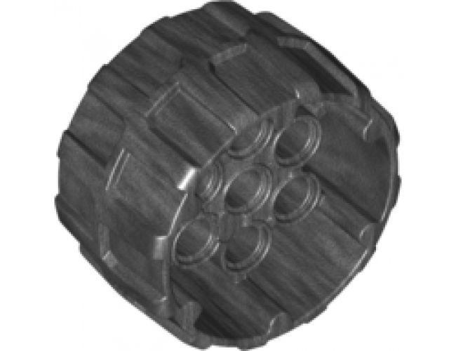 Wheel Hard Plastic, Treaded with 7 Pin Holes (37mm D. x 22mm)