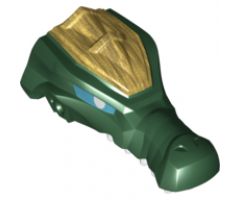 Large Figure Part Head Modified Chima Crocodile Upper Jaw with Teeth and Gold Armor Pattern