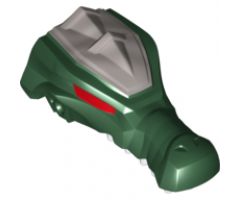 Large Figure Part Head Modified Chima Crocodile Upper Jaw with Teeth and Silver Armor Pattern