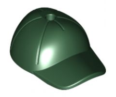 Minifigure, Headgear Cap - Short Curved Bill with Seams and Hole on Top