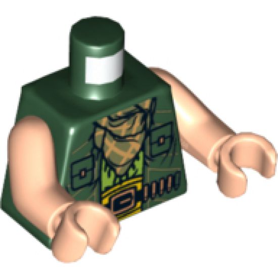Torso Vest with Checkered Bandana and Ammunition Belt Pattern / Light Nougat Arms / Light Nougat Hands