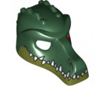 Minifigure, Headgear Mask Crocodile with Olive Green Lower Jaw, White Teeth and Red Scar Pattern