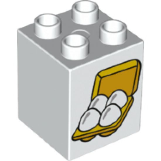 Duplo, Brick 2 x 2 x 2 with 4 Eggs in Box Pattern