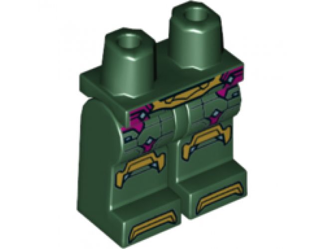 Hips and Legs with Gold Belt, Knee Pads, and Toes, Magenta Trim Pattern