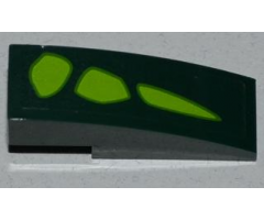Slope, Curved 3 x 1 with 3 Lime Scales Pattern Model Right Side (Sticker) - Set 9450