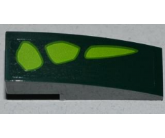 Slope, Curved 3 x 1 with 3 Lime Scales Pattern Model Left Side (Sticker) - Set 9450