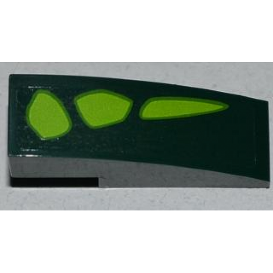 Slope, Curved 3 x 1 with 3 Lime Scales Pattern Model Left Side (Sticker) - Set 9450