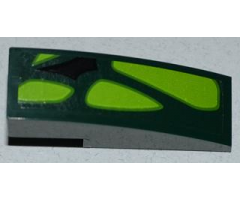Slope, Curved 3 x 1 with Black Scale and 4 Lime Scales Pattern Model Left Side (Sticker) - Set 9450