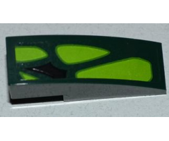 Slope, Curved 3 x 1 with Black Scale and 4 Lime Scales Pattern Model Right Side (Sticker) - Set 9450