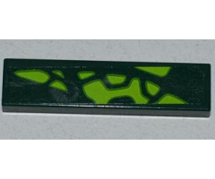 Tile 1 x 4 with 9 Lime Scales Pattern Model Left Side (Sticker) - Set 9450