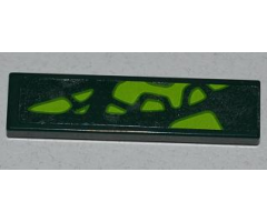 Tile 1 x 4 with 9 Lime Scales Pattern Model Right Side (Sticker) - Set 9450
