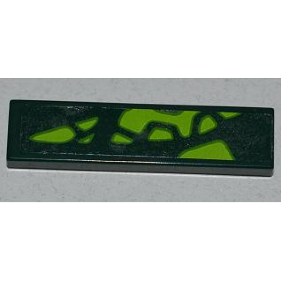 Tile 1 x 4 with 9 Lime Scales Pattern Model Right Side (Sticker) - Set 9450