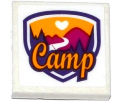 Tile 2 x 2 with Friends Camp Pattern (Sticker) - Set 41122
