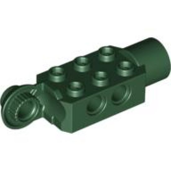Technic, Brick Modified 2 x 3 with Pin Holes, Rotation Joint Ball Half (Vertical Side), Rotation Joint Socket