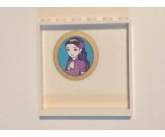 Panel 1 x 6 x 5 with Oval Gold Framed Portrait with Girl Pattern on Inside (Sticker) - Set 41101