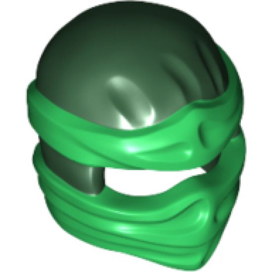 Minifigure, Headgear Ninjago Wrap Type 2 with Green Wraps and Knot Pattern