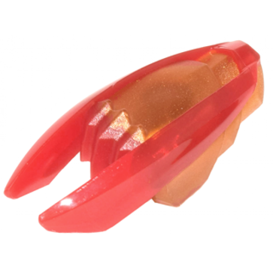 Minifigure, Weapon Ninjago Time Blade with Trans-Red Claws and Blades Pattern